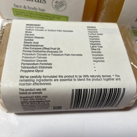 Neutrogena Naturals Face & Body Bar Soap DISCONTINUED Set of 4 - Picture 8 of 13